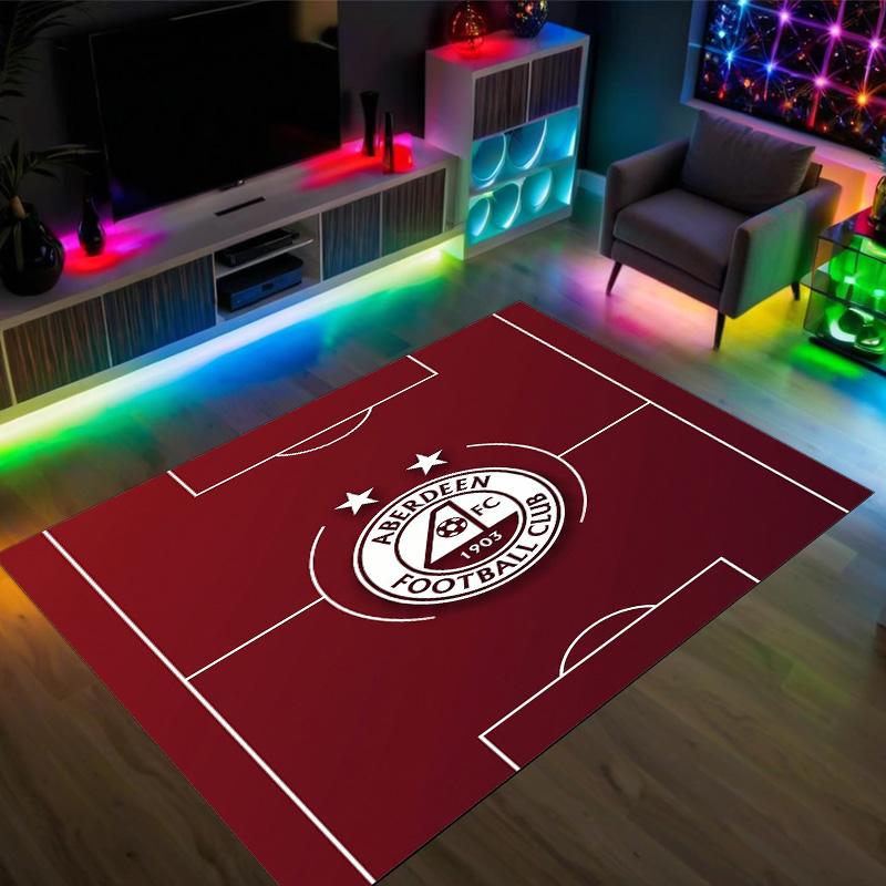Aberdeen FC Design Crystal Velvet Carpet Cozy Non?Slip Printed Rug For Bedroom Living Room Entrance