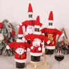 Вязаные шерстяные рождественские чехлы для винных бутылок Дед Мороз Праздничный декор стола Сумка для винной бутылки Рождество