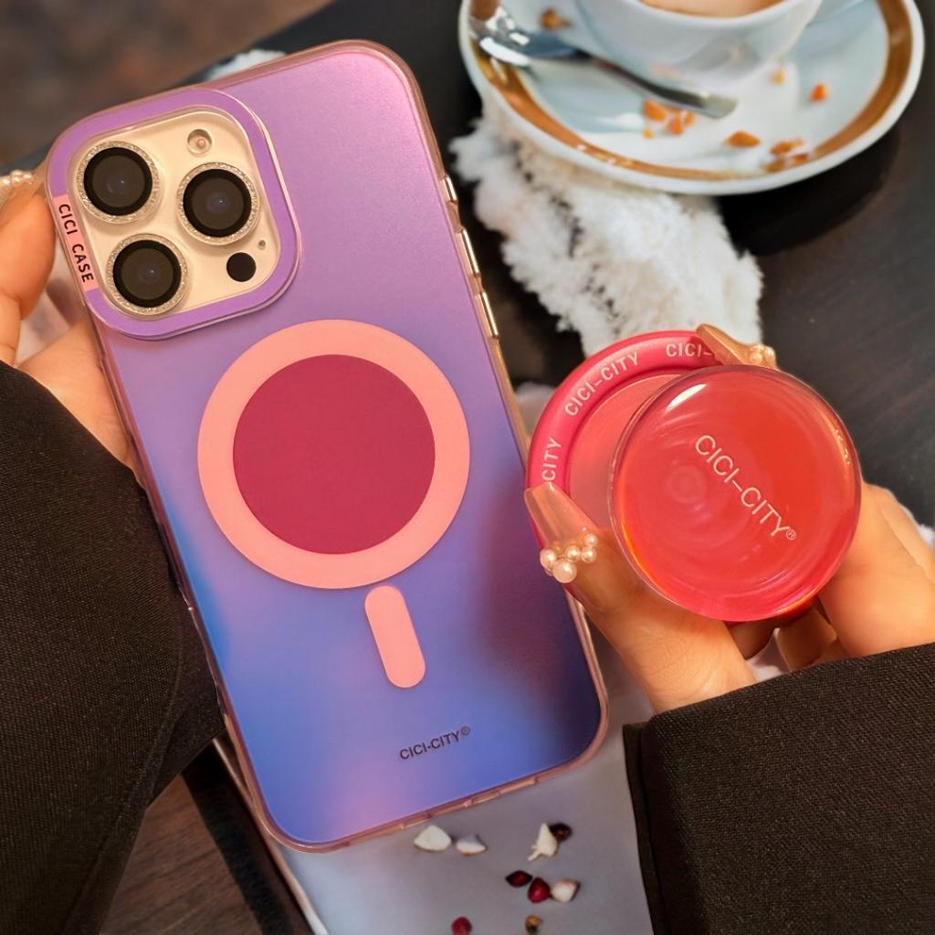 Роскошные модные матовые чехлы Magsafe с изменяющим цвет для iPhone 17 Air 16 15 Pro Max 14 13 Магнитная беспроводная зарядка