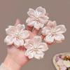 Новая Мода Сатиновые Розовые Цветы Зажимы для Волос Корейские Имитация Жемчуга Боковые Заколки Шпильки Для Женщин Милые Аксессуары для Волос
