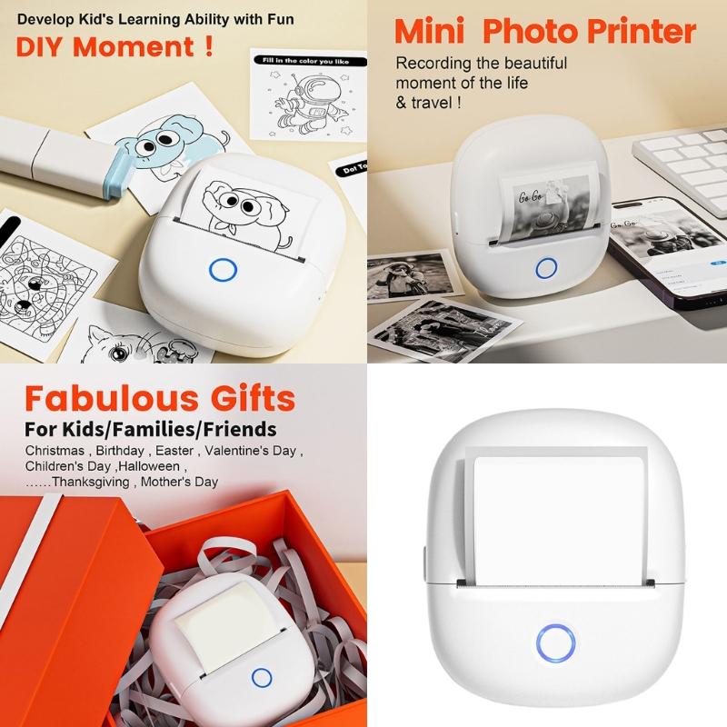 Compactly Bluetooth-compatible Cordless Printer For Household Use Clear Printing On Various Materials No Cartridge