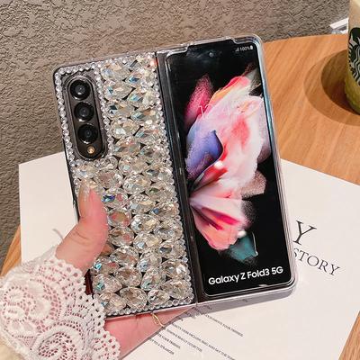 Роскошный чехол для телефона со стразами для Samsung Galaxy Z Fold 7 6 3 4 5, сделай сам, бриллиантовый, жесткий ПК, противоударный, защитный, задняя крышка