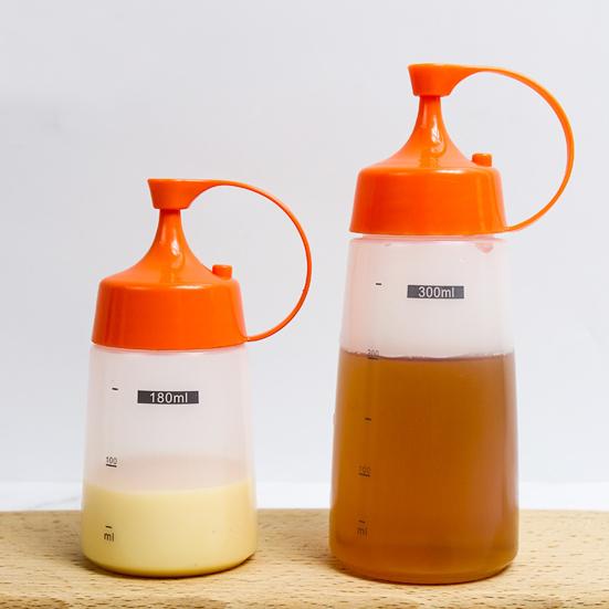 Практичная герметичная прозрачная бутылка для сжатия со шкалой, простая в использовании, пластиковая бутылка для приправ для дома