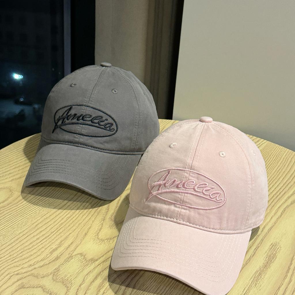 New Korean-style baseball cap for women in summer, versatile letter-print cap that makes the face look smaller, curved brim duckbill cap for men,