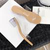 Women Sandals Summer Fashion Luxury New Beach Ladies Clear Sandal Comfortable High Heels Woman Transparent Medium Heel Shoes