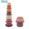 Baby Silicone Stacking Cups Montessori Building Block Bpa Free Hourglass Toys Early Educational Stack Tower Gifts For Boys Girls