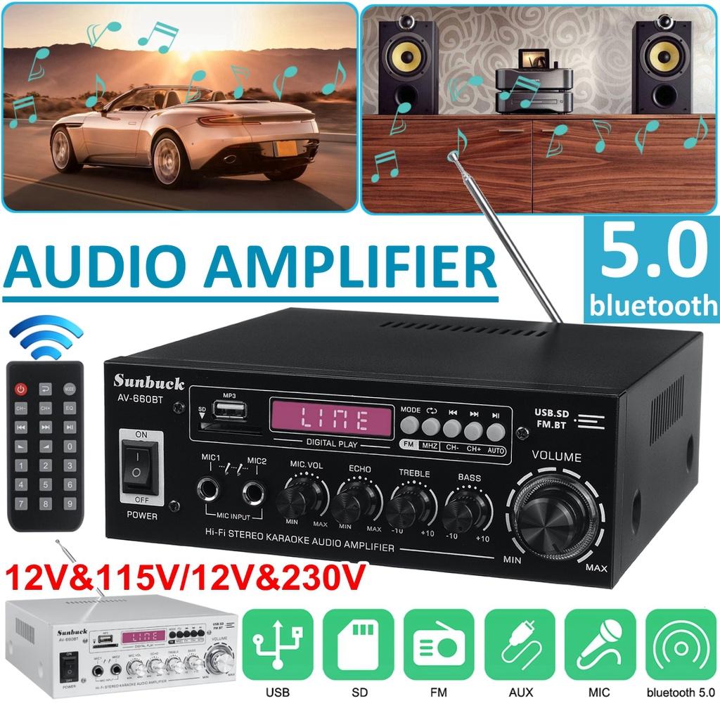 12/220 В усилитель HIFI 2-канальный усилитель мощности звука усилитель для домашнего кинотеатра Поддержка звука FM USB SD/дистанционное управление