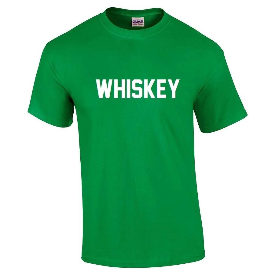 WHISKEY T-Shirt White Irish Green Saint Patrick's Day Cotton Drinking Shirt