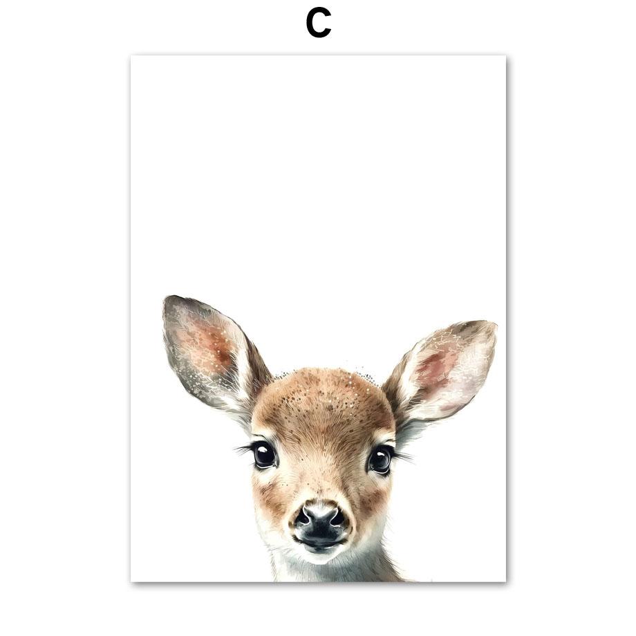 Woodland Owl Fox Deer Bear Raccoon Squirrel Nursery Wall Art Canvas Painting Posters And Prints Modern Baby Kids Bedroom Decor