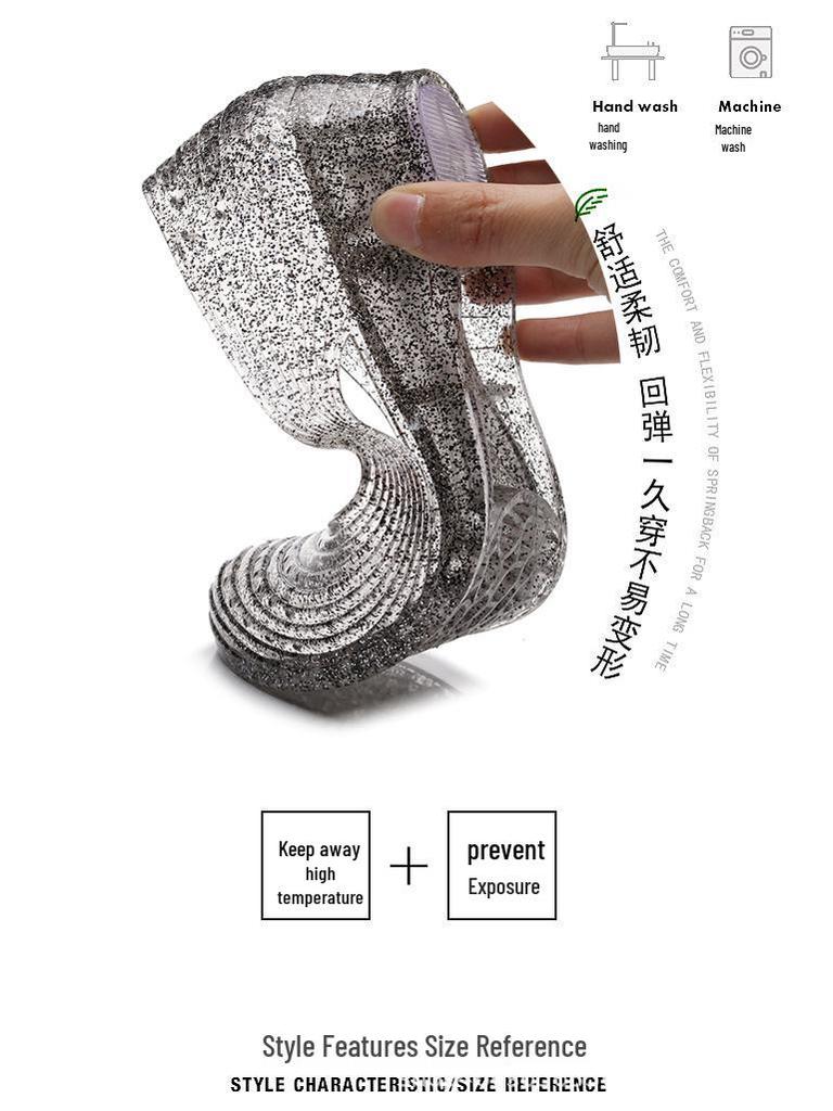 Женские летние хрустальные сандалии на танкетке - Универсальные, Нескользящие, Удобные, Без запаха, Мягкие туфли для улицы и работы