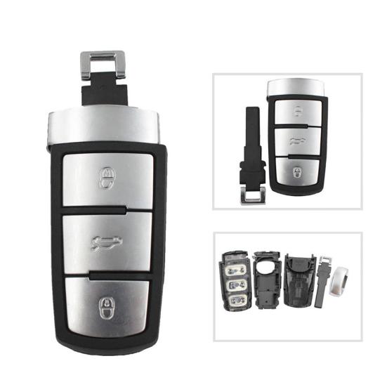 3 Buttons Car Key Spare Case Smart Fob Blank Shell For Passat B6