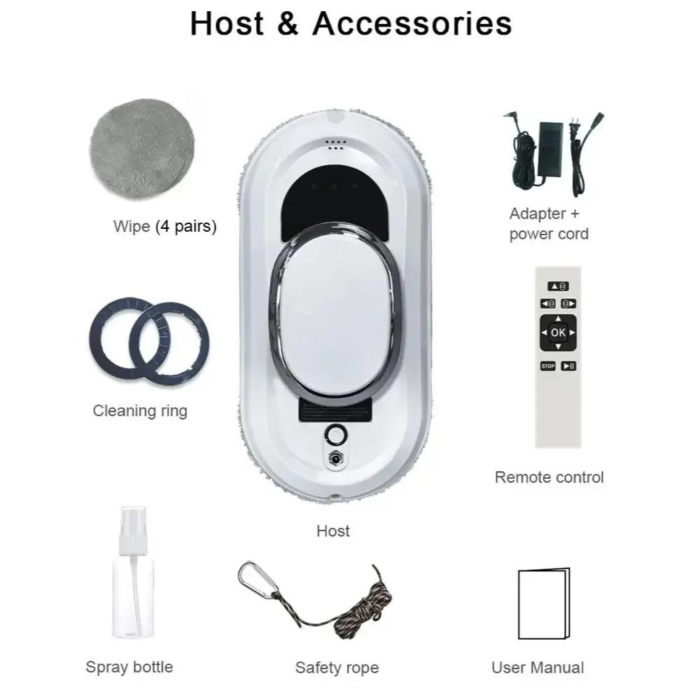 Умный робот для мытья окон с пультом дистанционного управления Автоматическая машина для уборки окон Автоматический очиститель стекла Очиститель для мытья окон