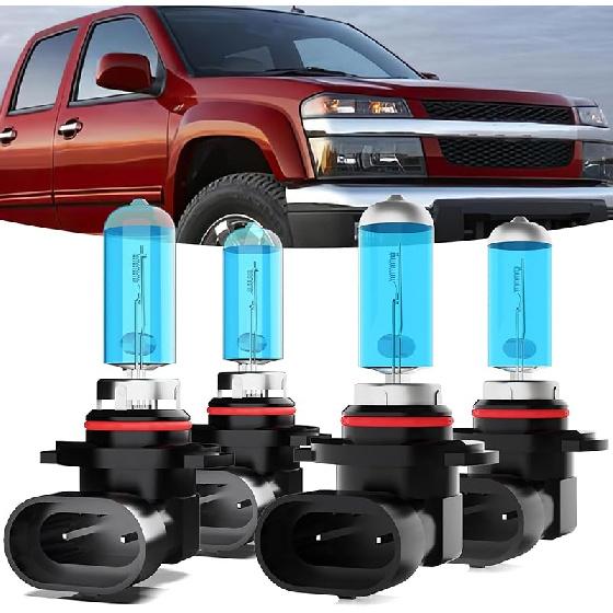 Halogen Headlights Fit For Chevrolet Chevy Colorado 2004-2008 Headlight Bulbs,9005/HB3/H10 High Beam+ 9006/HB4 Low Beam+ H11 Fog Light Combo,Plug And
