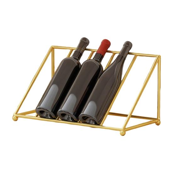 Wine Bottle Rack Iron Inclined Display Holder for 4-5 Bottles Modern Minimalist Wine Organizer for Entryway Bar Cabinet Decor