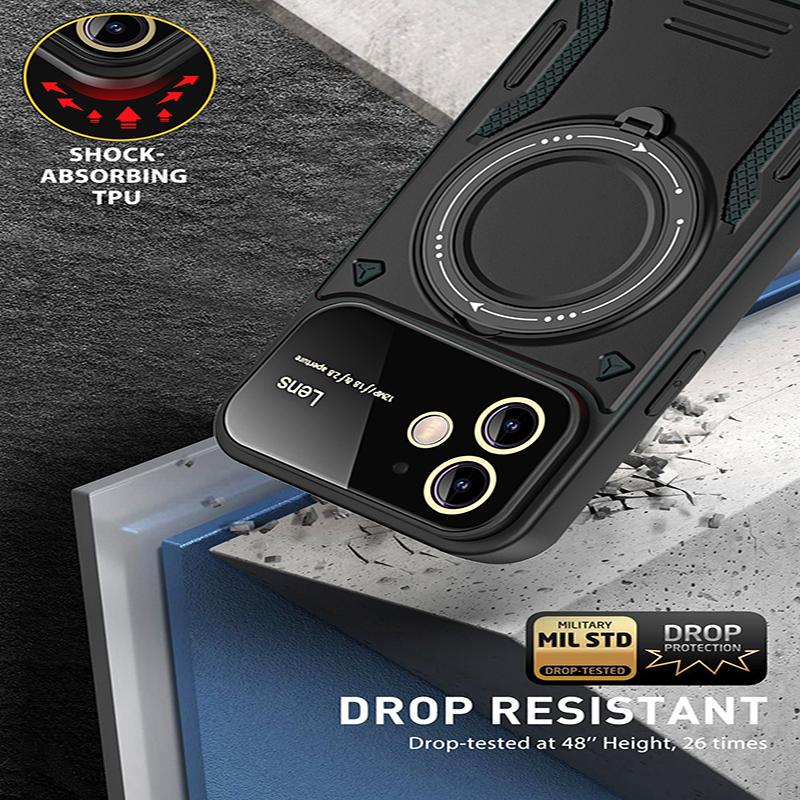 Противоударный чехол Rugged Armor для телефона Motorola Moto E13 E20 E22 G13 G14 G20 G22 G30 G32 G53 G60 G84 с магнитной подставкой, задняя крышка