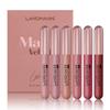 Langmanni Новый набор блесков для губ Matte Velvet Mist, 6 красных костюмов с глазурью для губ