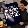 Watching Horror Movies Metal Poster Perfect Gift for Fans Lovers Personalized Wall Art Metal Sign for Room Decorating Interior