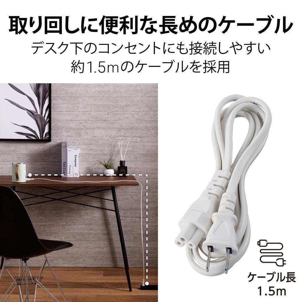 ELECOM Тип кружки Электрическая кастрюля Электрический чайник 350 мл Кружка для готовки Кружка для готовки Таймер нагрева Длина кабеля для супа Мята [Чайник, тушение, регулировка,