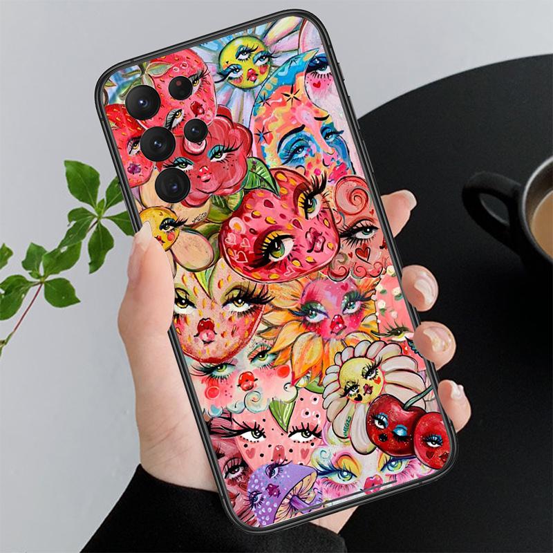 Phone Case For Samsung A17 A55 A16 A56 A35 A15 A53 A54 A33 A34 A25 A05S A52 A52S A07 A26 A06 Trippy blue alien eyes