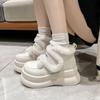 Fashion Women Winter Warm Plush Snow Boots New 2024 Thick Fur High Platform Ankle Boots Non-slip 8CM Wedge Heels Leather Chunky Sneakers