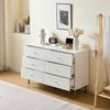 Modern 6-Drawer Chest, White Storage Chest with Zinc Alloy Handles & Steel Legs, 120×40×78cm MDF Cabinet for Bedroom, Living Room, Entryway