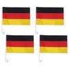 4 шт., автомобильный флаг Германии, полиэстеровый флаг знаменосца, развевающийся на автомобиле с пластиковым флагштоком, автомобильный флаг De Deu Deutschland