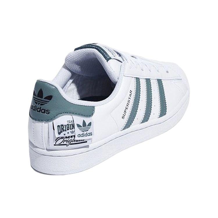 Adidas Кроссовки унисекс Superstar Originals Labels Бело-облачно-белые туманно-изумрудные HQ6455