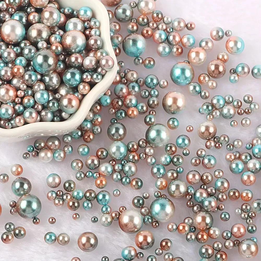 Разноцветные бусины из АБС-пластика без отверстий, имитация жемчуга, россыпные бусины для нейл-арта, DIY-поделок, украшения для скрапбукинга