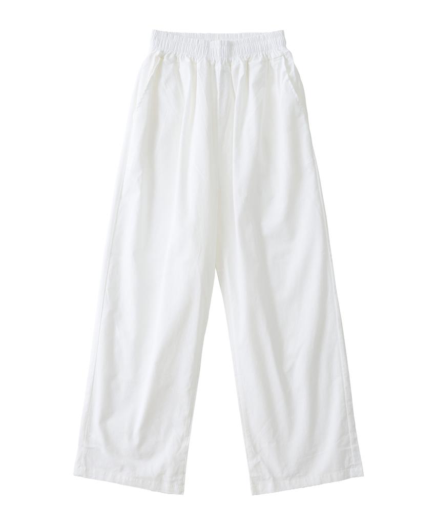 ANALOG MOOD Linen-Like Wide Pants (White)