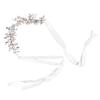 Свадебная хрустальная повязка на голову изысканный дизайн с цветочным листом мягкий головной убор из ленты для свадьбы дня рождения