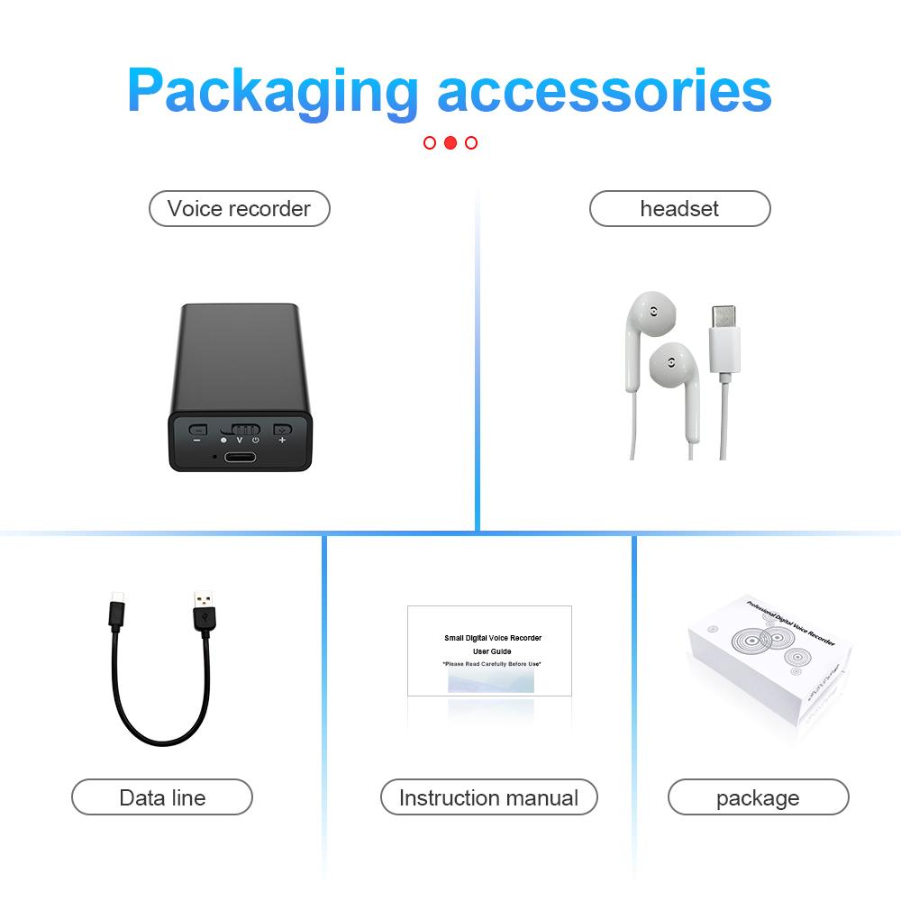 900-часовой компактный диктофон с активацией звука, 8G-64GB аудиорекордер
