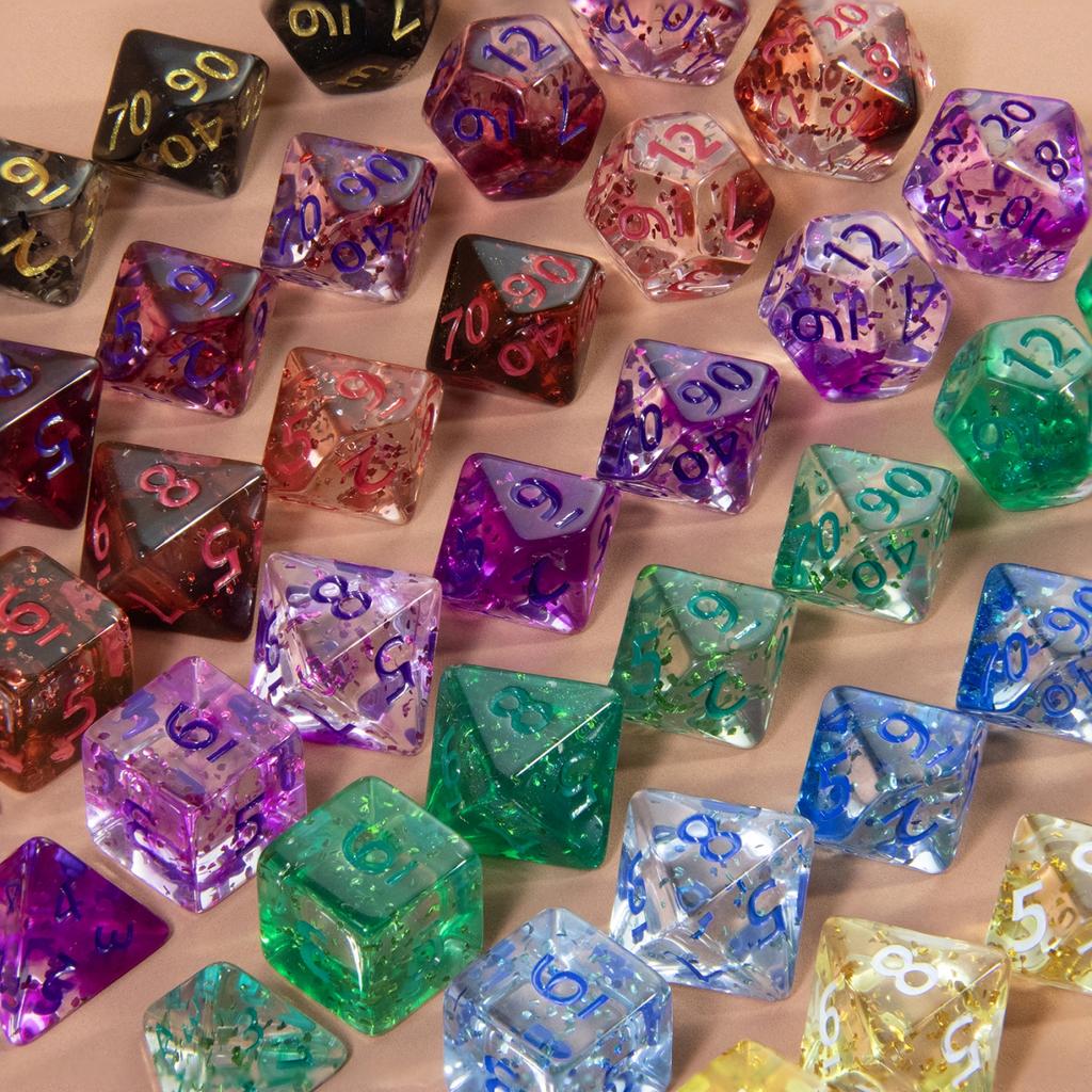 Набор игральных костей DND из 7 многогранных цифровых игральных костей D4 D6 D8 D10 D% D12 D20 для настольных игр DND RPG