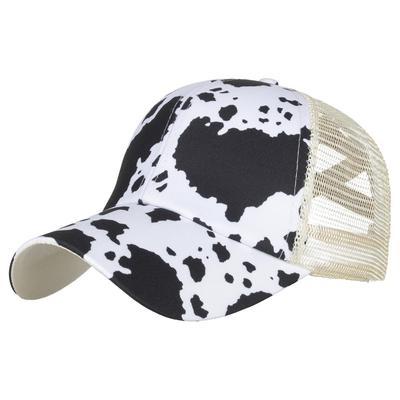 Кепка Mesh Cow CA640 [Белый Клык], Принт, Шляпа, Спорт, Бег, На открытом воздухе, Женская (черный)
