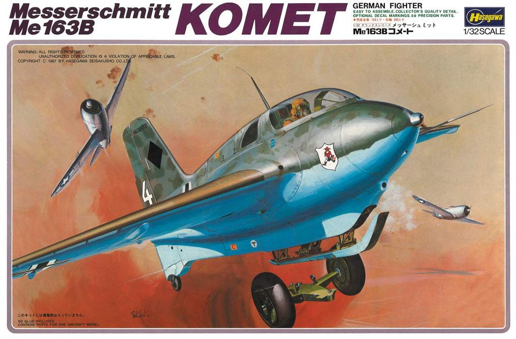 Hasegawa 1/32 German Air Force Me163B Komet Plastic Model S4X