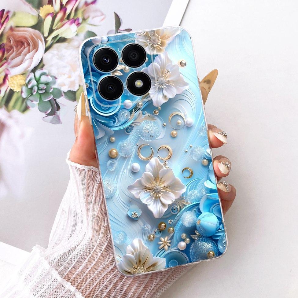 For Honor X8a 4G Case Transparent Cute Cat Fashion Butterfly Funny Painted Casing CRT-LX1 CRT-LX2 CRT-LX3