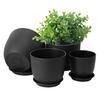 Цветочный горшок с поддоном Пластиковый горшок для растений с дренажными отверстиями Современный декоративный кашпо для комнатных и уличных растений Садовые комнатные растения
