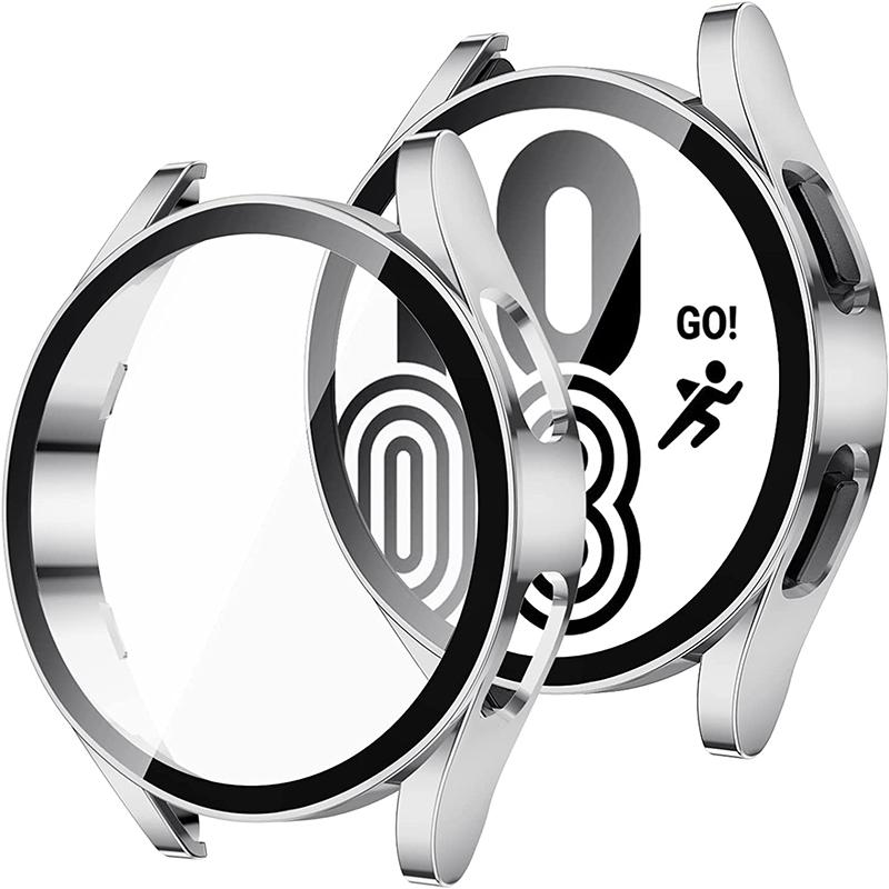 Стекло + чехол для Samsung Galaxy watch 5, 4, 40 мм, 44 мм, аксессуары для ПК, универсальный защитный бампер, защита от падения, watch5, watch4, Защитная пленка для экрана