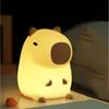 Cute Timing Function Capybara Night Light Adorkable USB Rechargeable Silicone LED Lamp Colorful Sleep Light Children's Bedroom