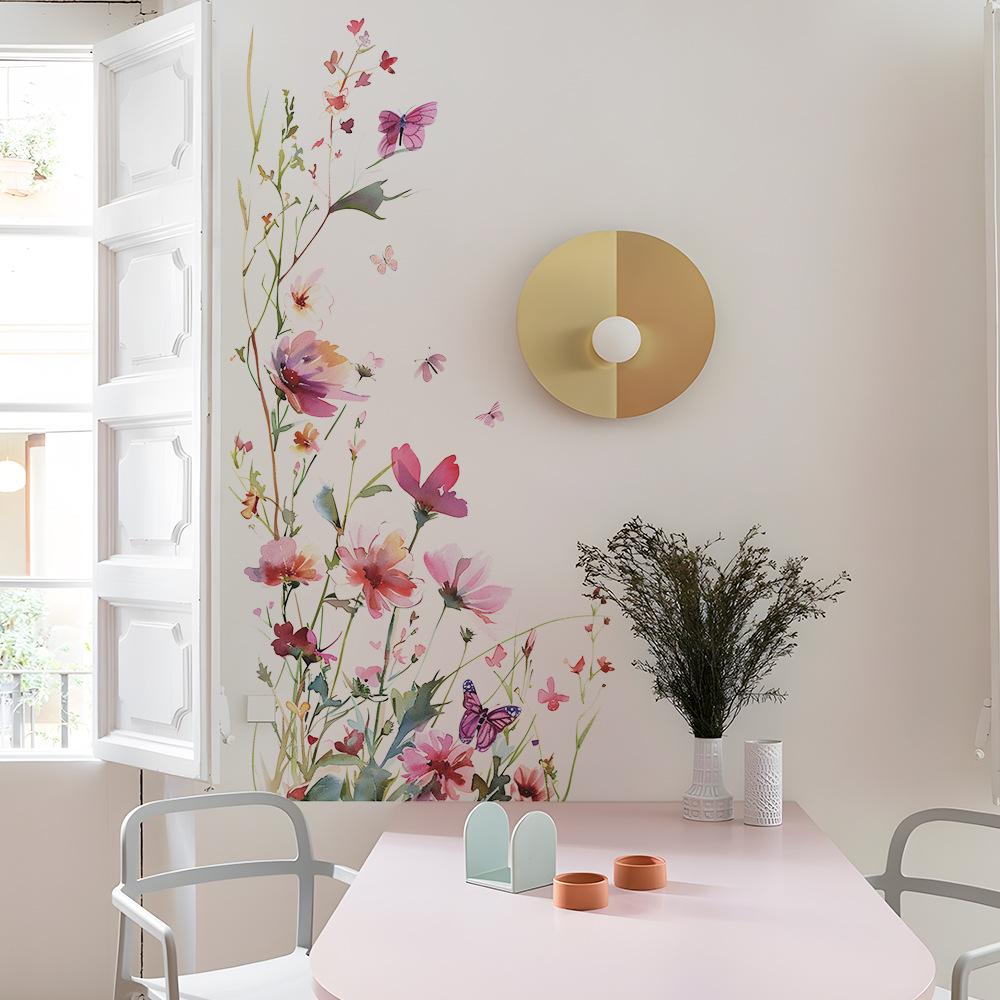 Нарисованные цветы листья спальня гостиная фон ландшафтный дизайн декоративные настенные наклейки