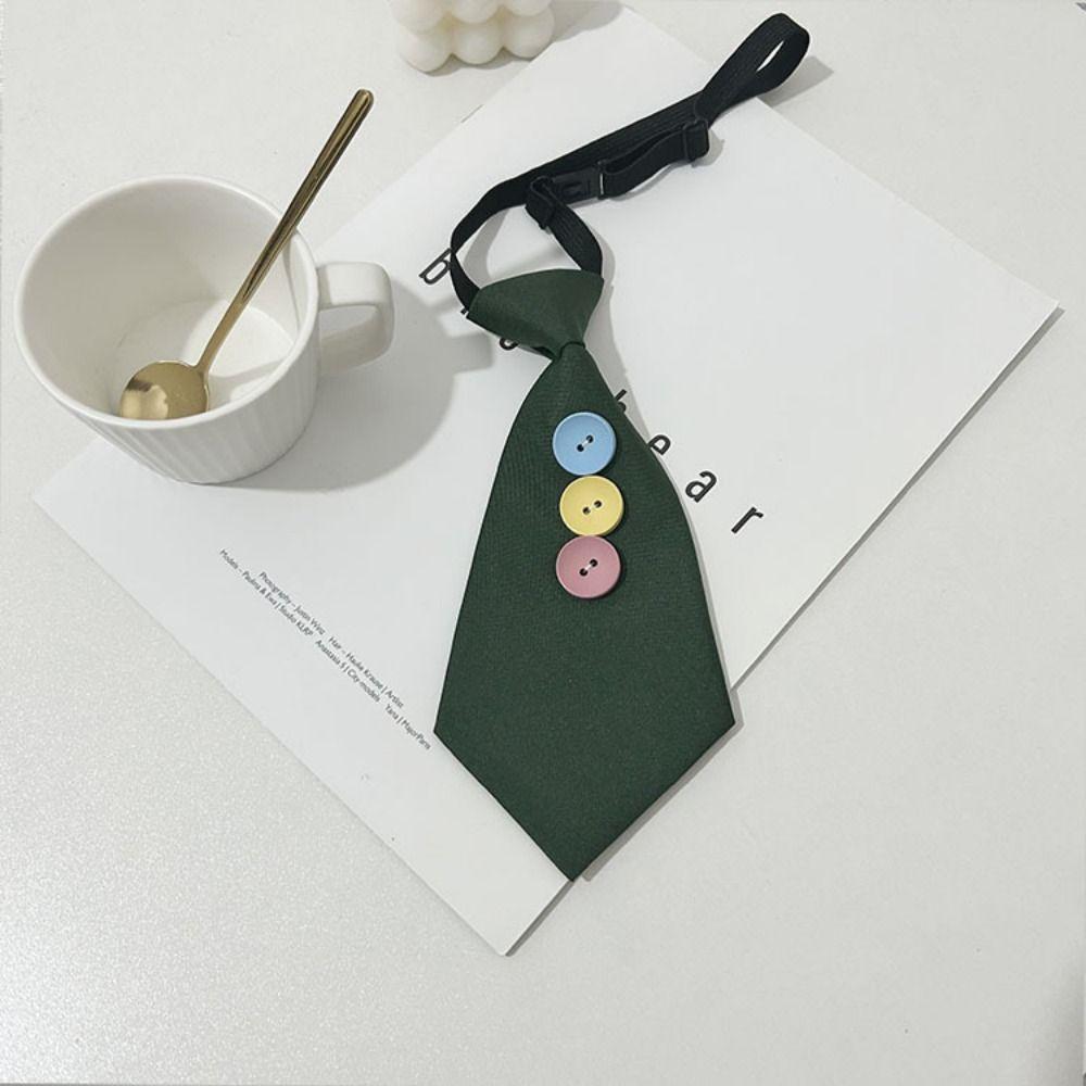 Multicolor Lazy Neckties Colorful Buttons Rubber Band Tie Creative Shirt Tie School Uniform