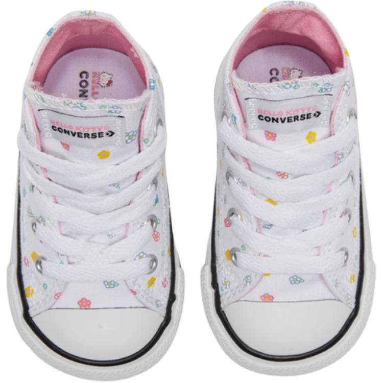 Converse Hello Kitty X Chuck Taylor All Star Модные Удобные Высокие Кроссовки для Ходьбы Детская Обувь Белая 764635C