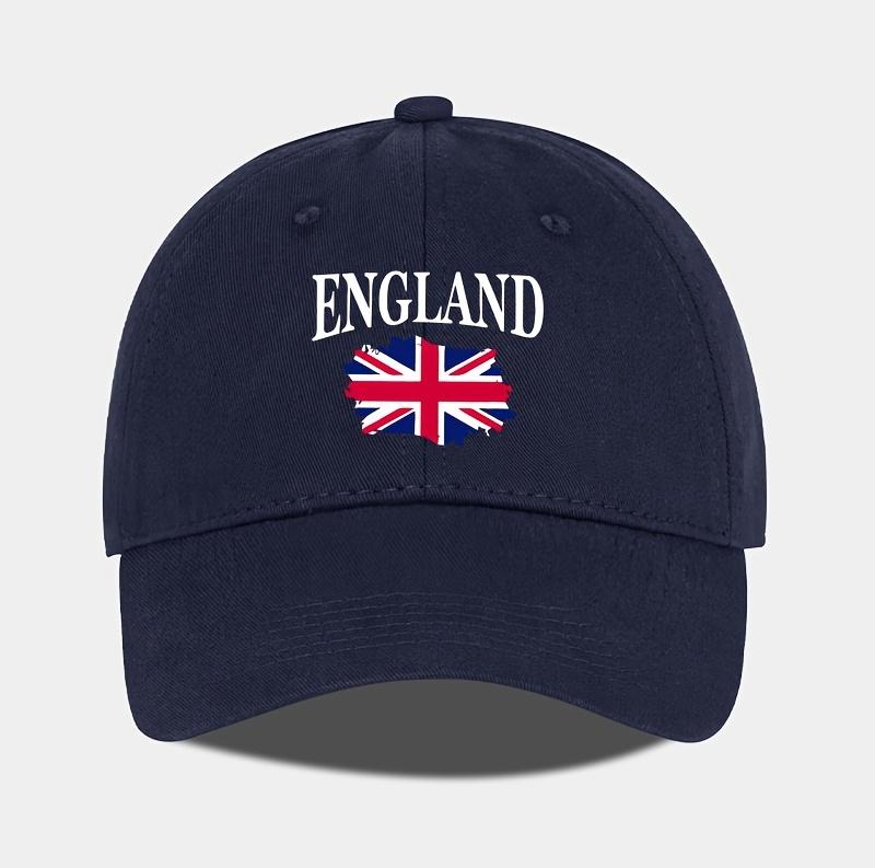 Кепка Англии Легкая Регулируемая Бейсболка Принт ENGLAND с Дизайном Union Jack Мягкая Кепка с Козырьком для Улицы