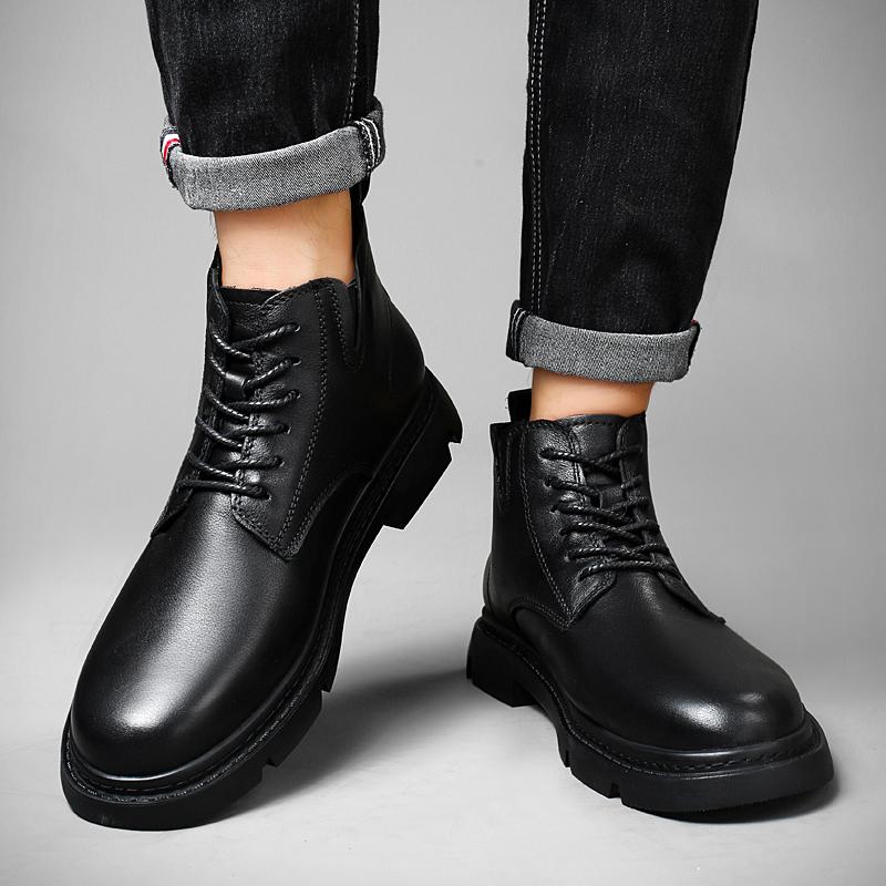 Модные зимние ботинки, новая брендовая мужская обувь с высоким верхом, стильная обувь из натуральной кожи крокодила, мужские деловые ботильоны, классические зимние ботинки