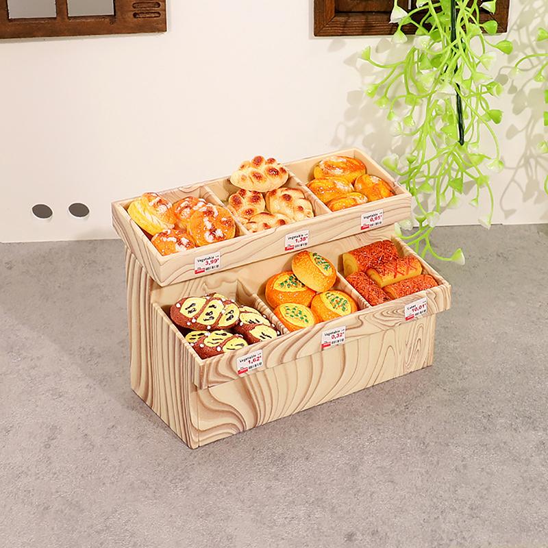 Мини-хлебница для кукольного домика, миниатюрная корзина для хлеба, миниатюрная имитация хлеба, модель десерта, игрушки, декор для супермаркета