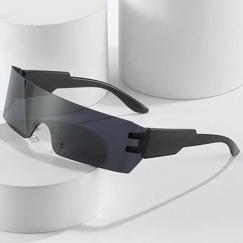 8 шт. Новые тренды Y2K Солнцезащитные очки Женские Мужские Модные Панк Без оправы Солнцезащитные очки Цельные линзы Спортивные очки UV400