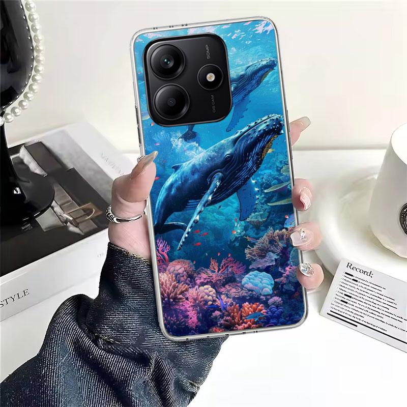 Горбатый кит Морской гигант Мягкий чехол для телефона Для Xiaomi Redmi Note 15 14 14S 13 12 Pro Plus 12S 11 11S 11E 10 10S 11T 5G Fundas Coqu