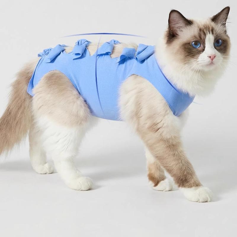 Avocado Print Cat Recovery Suit Breathable Anti-Lick Surgical Suit for Cats Kittens