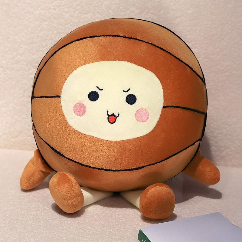 25 см Улыбающийся коричневый баскетбольный мяч с ногой плюшевая игрушка милый мяч подушка машина домашняя кукла смайлик мяч вентиляционный бросок креативный домашний декор подарок
