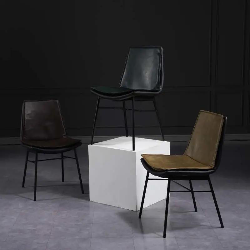 Современные кожаные обеденные стулья для кухонной мебели, бытовые минималистичные стулья со спинкой, повседневные обеденные стулья, роскошные стулья для обеденной комнаты