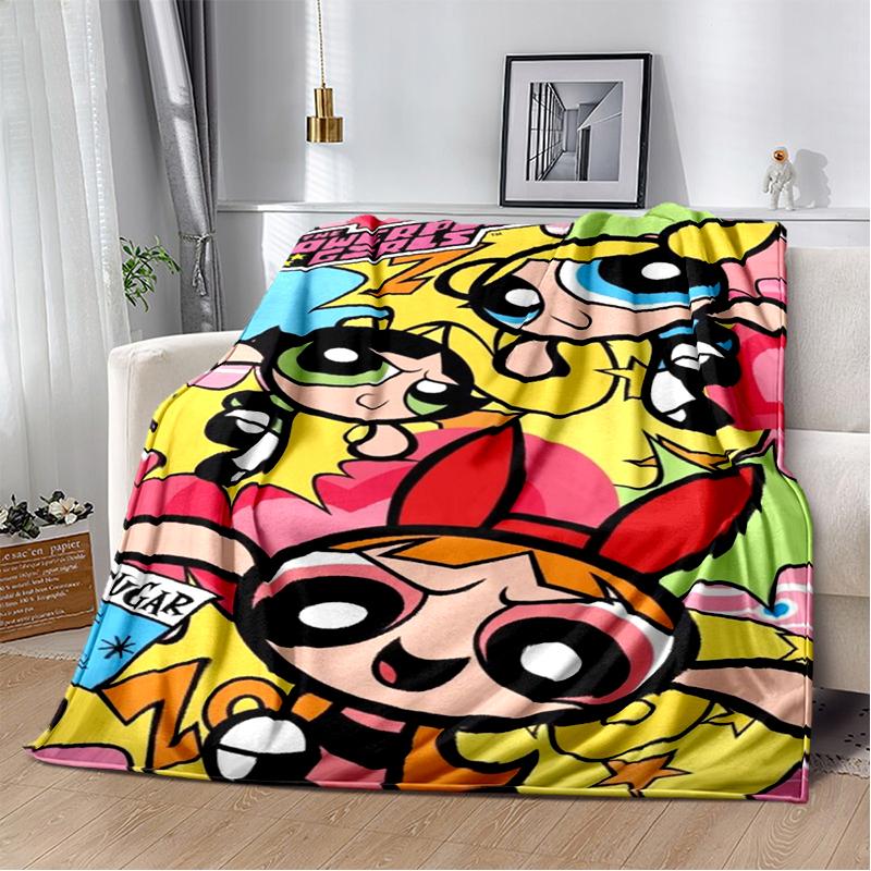 29 Style New Kawaii P-Powerpuff Girl Cartoon Blanket,Soft Throw Blanket for Home Bedroom Bed Sofa Travel Picnic Cover Kid Gift